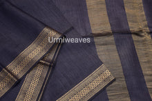 Load image into Gallery viewer, DREAMY NIGHT-  Exclusive plain black tussar saree
