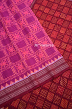 Load image into Gallery viewer, floral pattern purplepink sambalpuri cotton saree
