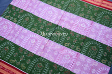 Load image into Gallery viewer, mehendi pink sambalpuri cotton saree
