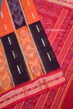 Load image into Gallery viewer, orange coffeefloral design sambalpuricotton saree_
