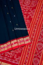 Load image into Gallery viewer, Queen - Black Red Sambalpuri Cotton Saree - Urmiweaves
