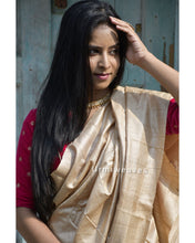Load image into Gallery viewer, Prakriti - Natural Fine Tussar Silk Saree (no color added ) - Urmiweaves
